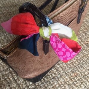 Coach head scarf / purse accent bow